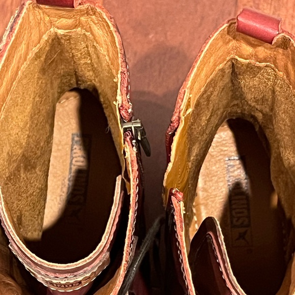 Pikolinos Deep Red Le Mans Lace Up Boots, Size 40, New - Picture 8 of 12